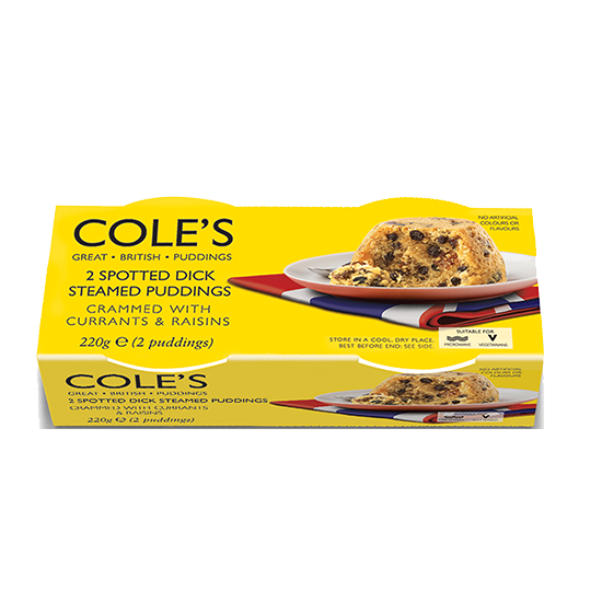 Coles Spotted Dick Steamed Puddings 2 x 110g