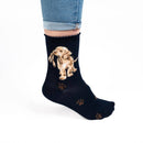 Socks Ladies - Dog: Hopeful Navy