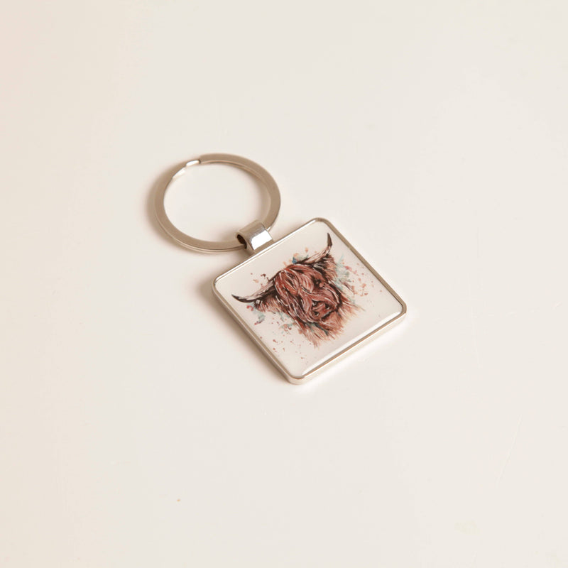 Keychain - Highland Cow Animal Watercolour