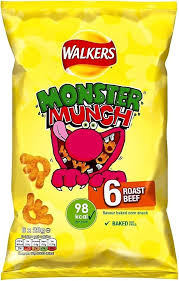 Walkers Monster Munch Roast Beef 6 Pack 120g