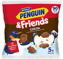 McVitie's Penguin & Friends Cocoa Flavoured Crunchy and Delicious Biscuit Shapes 5 pack 20g