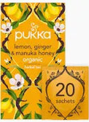 Pukka organic lemon ginger & manuka honey 20 tea bags