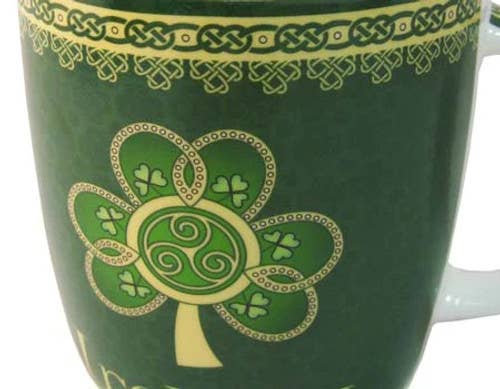 Irish Shamrock Spiral Ceramic Mug