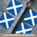 Coasters (soft) - Flag of Scotland - Scottish blue with white Saint Andrews Cross Saltire