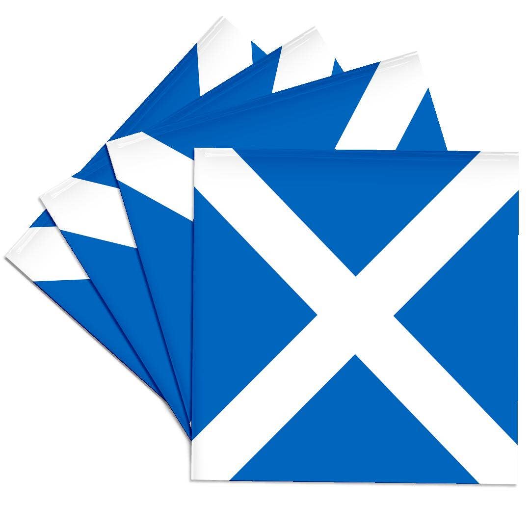 Coasters - Set of 4 - Ceramic Scottish blue with white Saint Andrews Cross Saltire