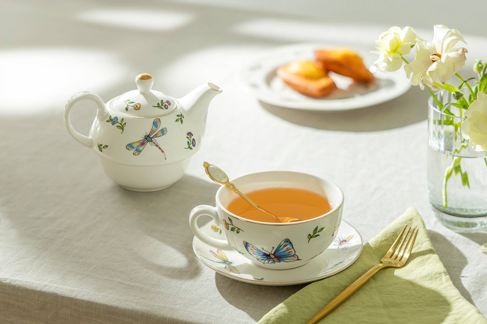 Tea For One Set - Summer Garden Fine Porcelain