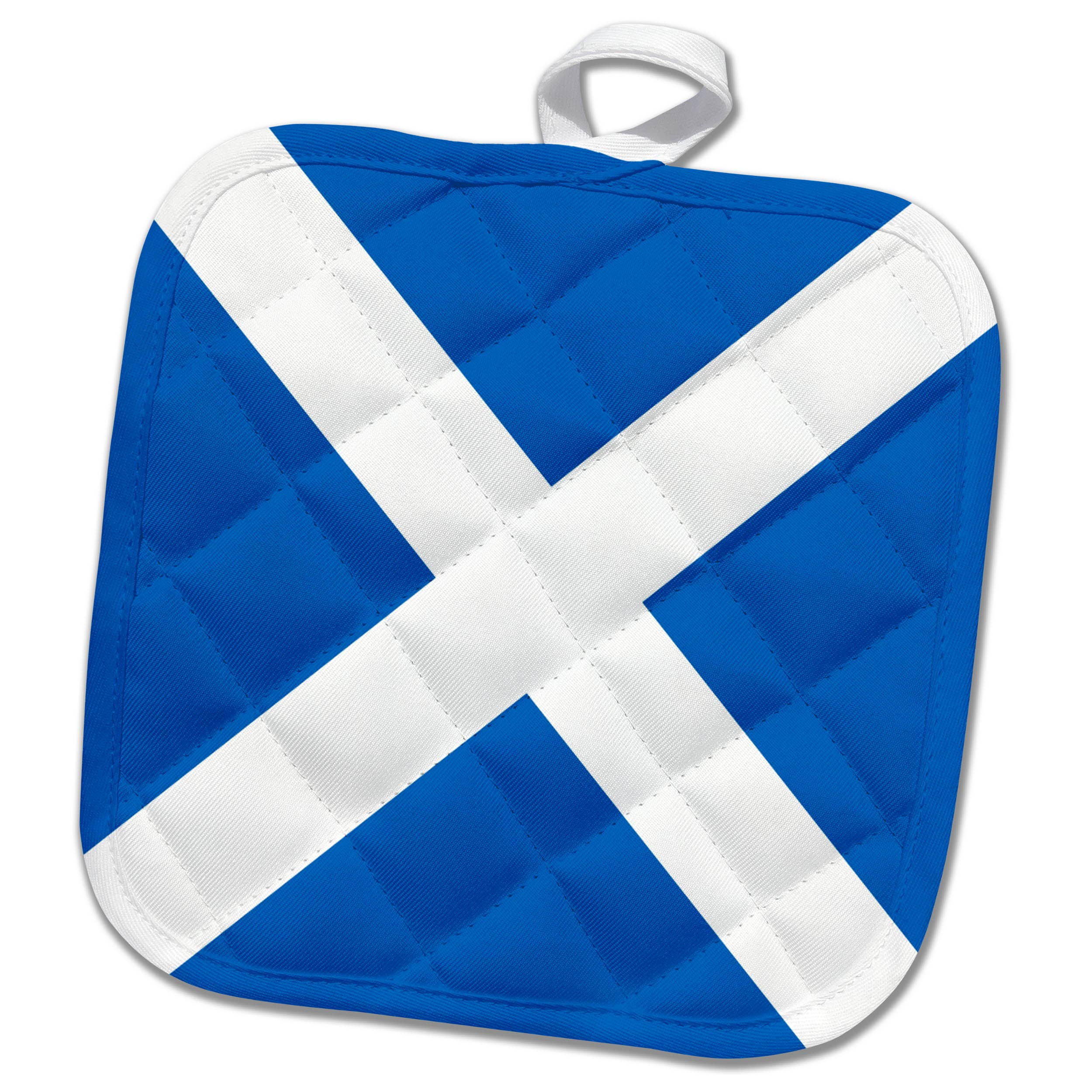 Potholder -Scottish blue with white Saint Andrews Cross Saltire Size 8x8"