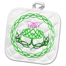 Potholder - Celtic knot design of Scottish Thistle, flower of Scotland Size 8x8"