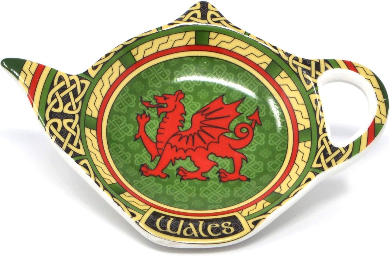 Teabag Holder - Celtic Window Welsh Dragon