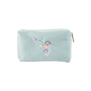 Make Up Bag - 'Wisteria Wishes' Hummingbird Embroidered