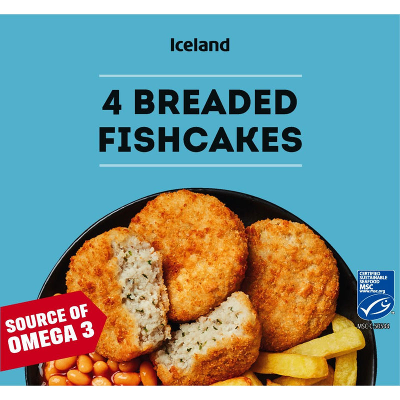 Iceland Breaded Fishcakes 4pk 200g (1/2lb Ship Weight)