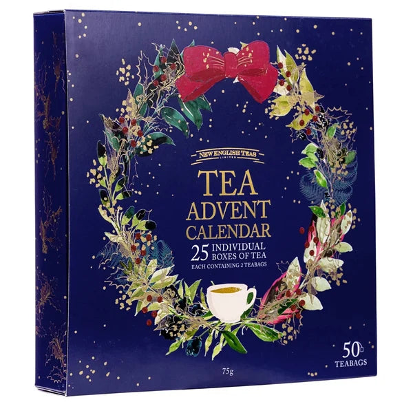English Tea Shop Organic Book Style Blue Advent Calendar 75g