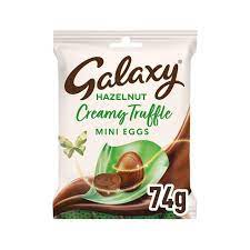 Galaxy Milk Chocolate & Creamy Hazelnut Truffles Easter Mini Eggs Bag 74g