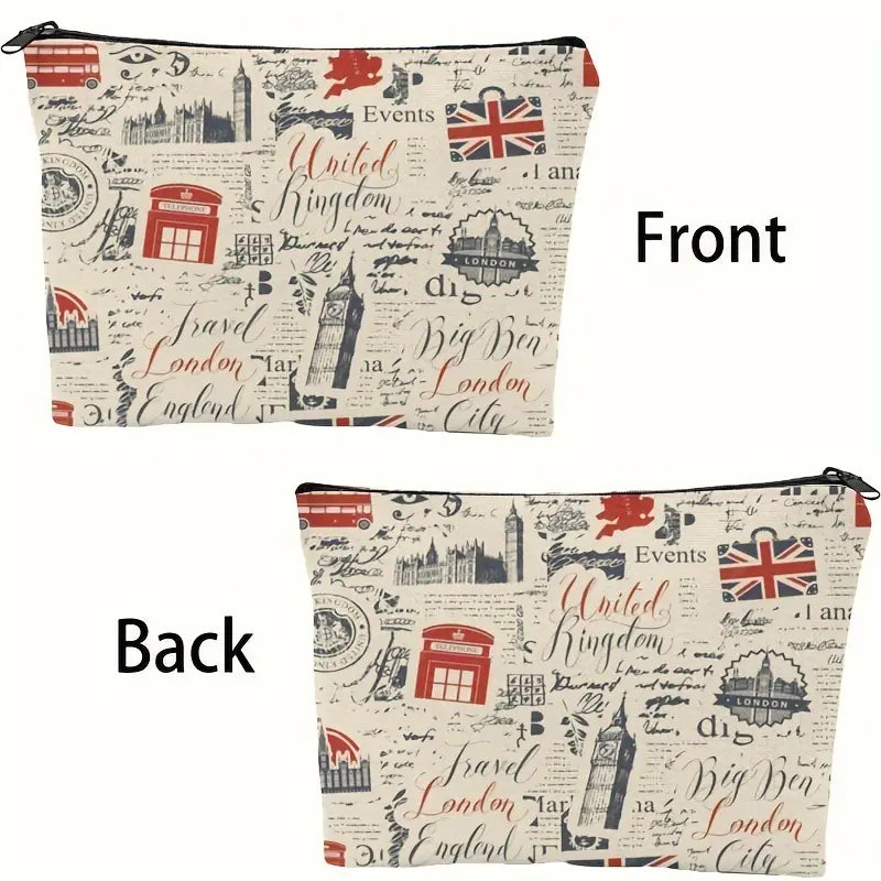 UK London Icons Themed Cosmetic Bag