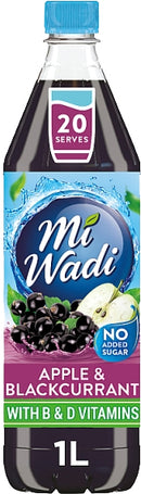 MiWadi No Added Sugar Apple & Blackcurrant Squash 1ltr