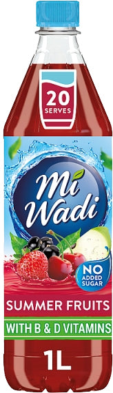 MiWadi No Added Sugar Summer Fruits Squash 1ltr