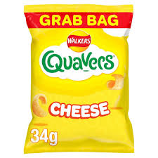 Walkers Quavers Cheese Flavor Crisps 34g Grab Bag