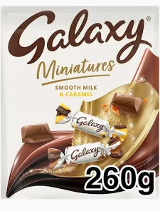 Galaxy Mini Caramel & Milk Chocolate Bars 260g Pouch