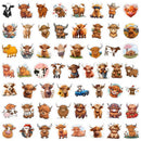 HIghland Cow Stickers 55 Pcs (assorted designs)