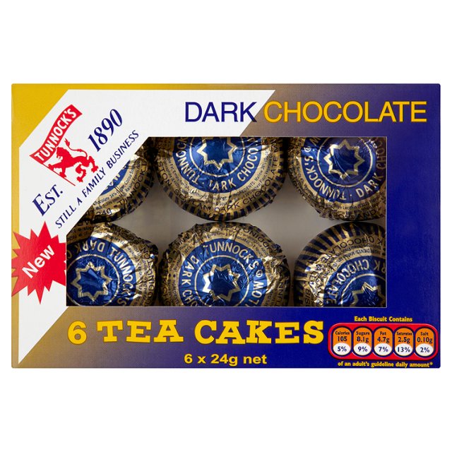 Tunnock's Dark Chocolate Tea Cakes 6 Pack 144g (best by Feb 29)