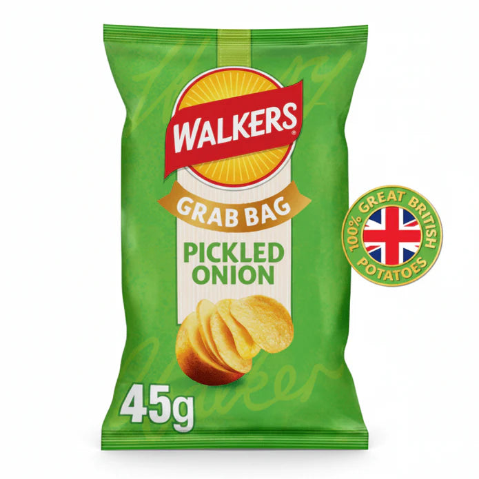 Walkers Pickled Onion Crisps Grab bag 45g