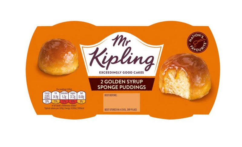 Mr Kipling Golden Syrup Sponge Puddings.