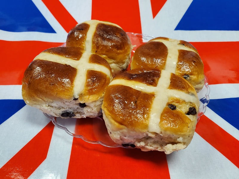 Hot Cross Buns (4pk) 325g (1/2lb towards 6lb Minimum Frozen Order).