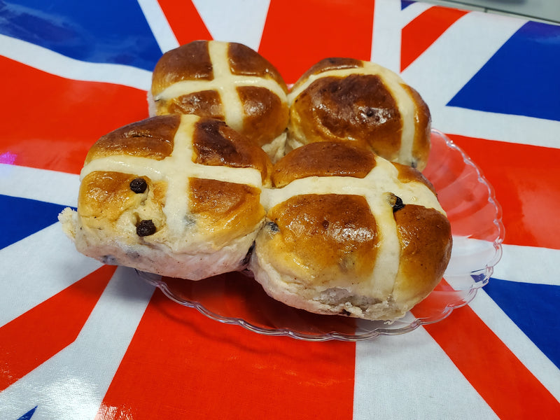 Hot Cross Buns (4pk) 325g (1/2lb towards 6lb Minimum Frozen Order).