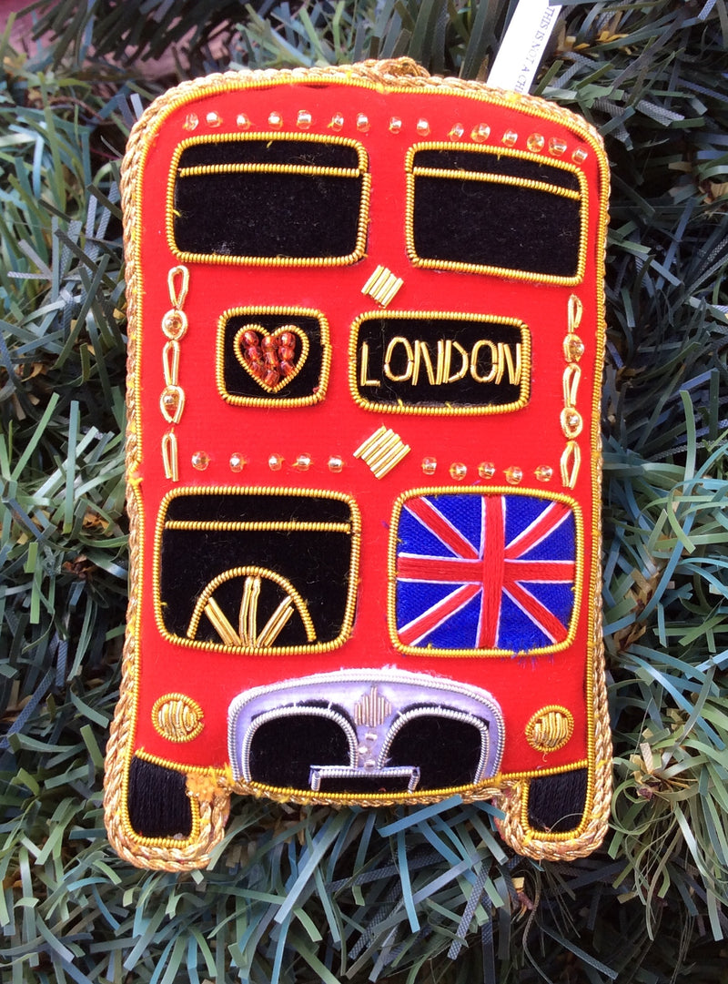 #4 Tinker Tailor London Bus (Front) Christmas Ornament.