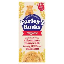 Farley's have been making food especially for babies for more than 100 years. All recipes are developed with Farley's and Heinz nutritionists and use only the highest quality ingredients to help provide your baby with a varied and nutritionally balanced diet. Farley's rusks are enriched with vitamins and minerals