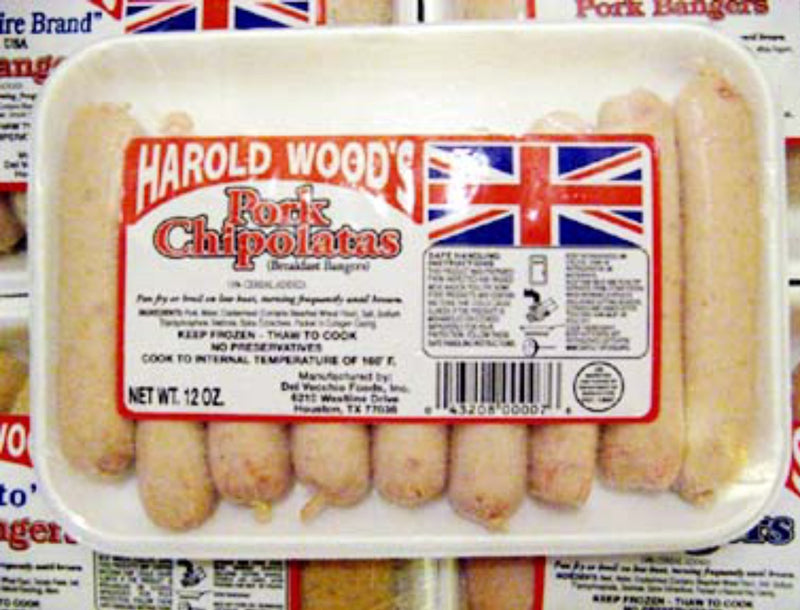 Harold Woods Pork Chipolatas 9pk 12oz (3/4 lb Ship Weight)