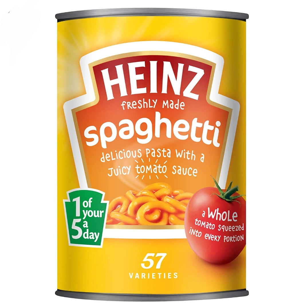 Since 1926, Heinz Spaghetti has been enjoyed, more often than not on toast, by generations of Britons. Made with high-quality ingredients, this classic pasta dish is perfect for a quick and easy meal. With every bite, you'll savor the rich flavor and hearty texture of our famous recipe. There really is no substitute for that classic Heinz taste.&nbsp;