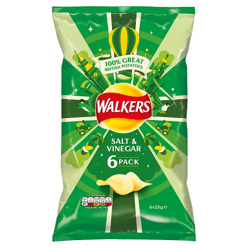 Walkers Salt & Vinegar 6 pack 150g