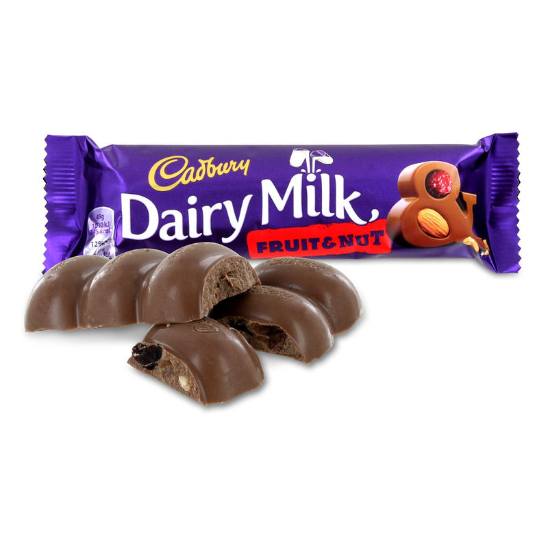 <p data-mce-fragment="1">Indulge in the creamy, nutty goodness of Cadbury Fruit &amp; Nut 49g. Made with premium quality cocoa and real fruit and nuts, each bite is a burst of flavor and nutrition. Perfect for satisfying your sweet cravings while providing important nutrients. Enjoy it on-the-go or as a sweet addition to any meal.</p> <p data-mce-fragment="1">Also available Dairy Milk, Whole Nut and Caramel</p>