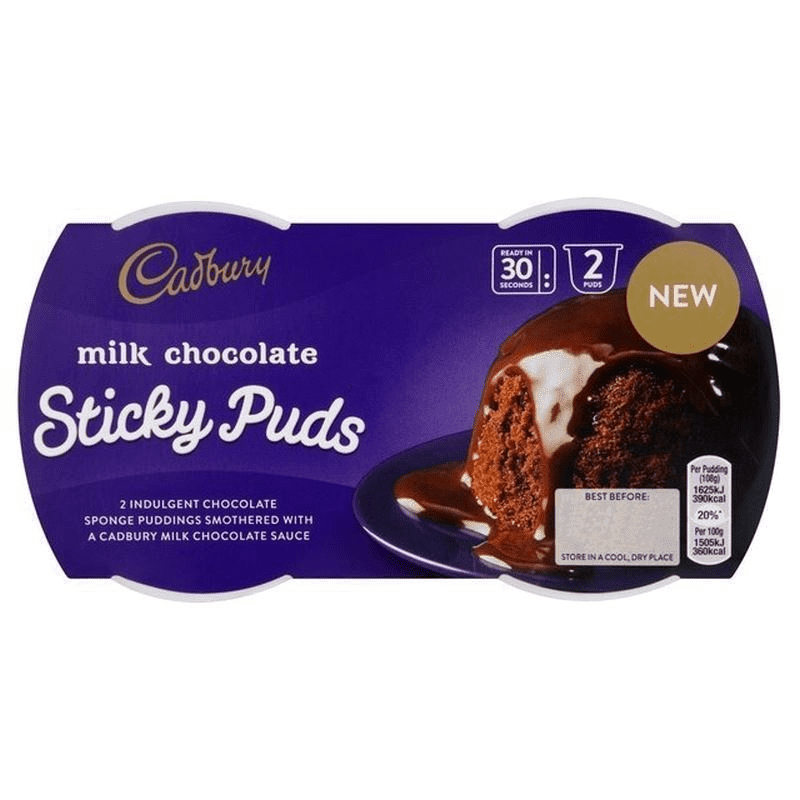 Cadbury Milk Choc Sticky Puds.- 95g x 2