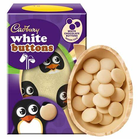 White Buttons Easter Egg 98g