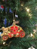 #14 Tinker Tailor Red Crystal Carriage Christmas Ornament