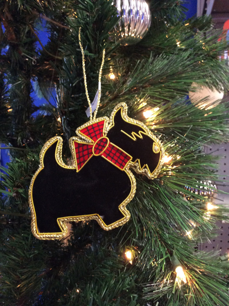 #8 Tinker Tailor Black Scottie Dog Christmas Ornament.