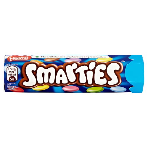 Nestle Smarties Tube 38g offers a delicious chocolate treat perfect for any occasion. Each tube contains colorful, chocolatey buttons that delivers the perfect amount of chocolatey goodness and are perfect for snacking on the go or sharing with friends. With a mix of milk chocolate and crunchy candy, these Smarties are a fun and delicious way to satisfy your sweet cravings.